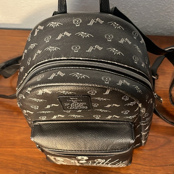 LOUNGEFLY The Nightmare Before Christmas Jack & Sally Graveyard Mini Backpack - Picture 6 of 11